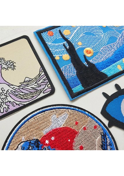 NO.622 Stili Moda Yamalar Yuvarlak Dikdörtgen Nakış Giysiler Için Demir On Aplikler Çıkartmalar Işlemeli Rozetler Çizgili Yama Sırt Çantası Için (Yurt Dışından) fırsatları