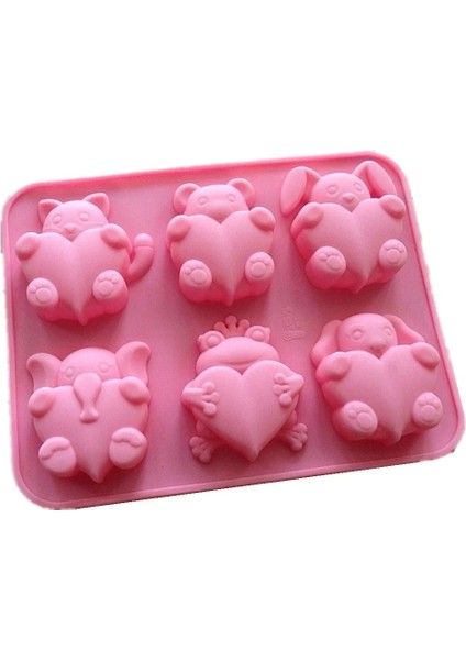 3D Hayvan Kedi Ayı Köpek Tavşan Fil Kurbağa Kalp Aşk Silikon Kek Pişirme Kalıp Muffin Cupcake Çikolata El Sanatları Sanat Sabun Kalıp (Yurt Dışından)