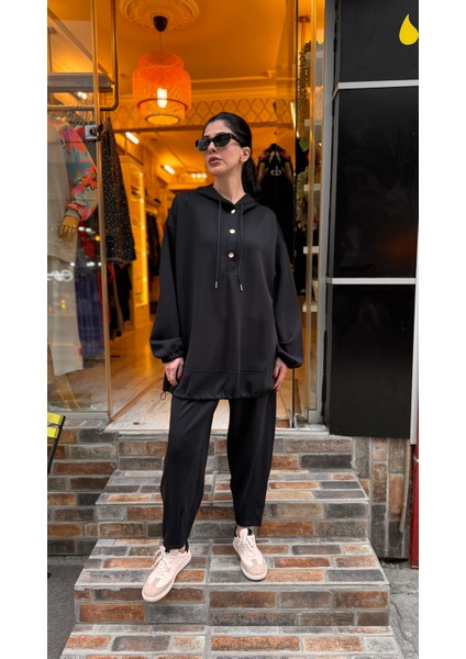 34476 Çıtçılı Sweat Sweat-Siyah fırsatları
