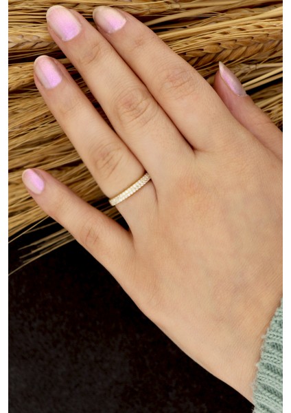 925 Ayar Gümüş Gold Yarım Tur Alyans fiyatları