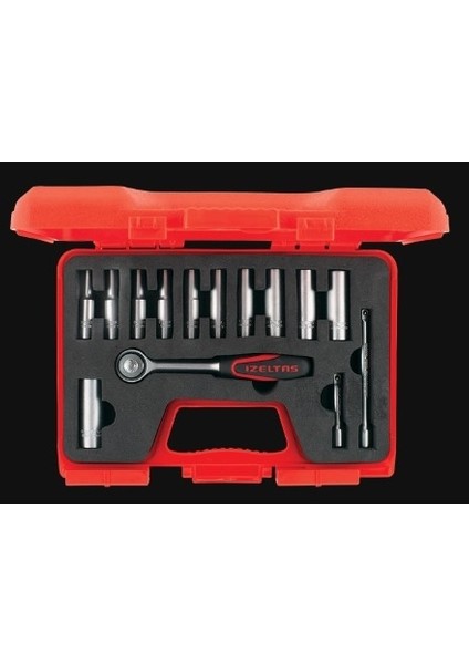 Izeltaş 1/4” Altı Köşe Derin Lokma Anahtar Set 14 Parça (1107006014)