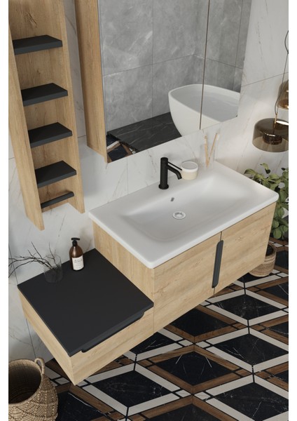 Banyo Zakkum 120 cm Banyo Dolabı+Dolaplı Aynalı Üst Dolap fiyatları