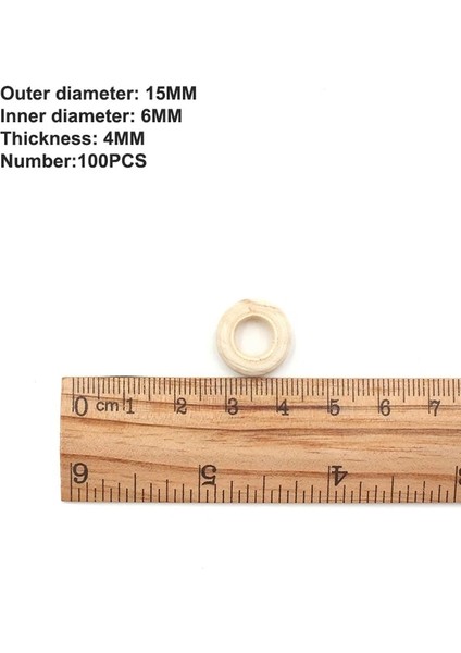15MM 100 Adet Stil mm El Sanatları Için Bitmemiş Ahşap Yüzükler Doğal Ahşap Yüzükler Dıy Ahşap Çemberler Süsler Konnektörler Takı Yapımı Yüzük Kolye (Yurt Dışından)