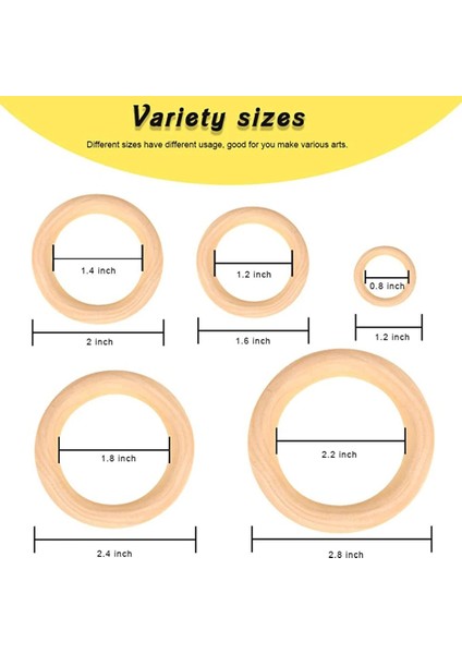 15MM 100 Adet Stil mm El Sanatları Için Bitmemiş Ahşap Yüzükler Doğal Ahşap Yüzükler Dıy Ahşap Çemberler Süsler Konnektörler Takı Yapımı Yüzük Kolye (Yurt Dışından) indirimleri