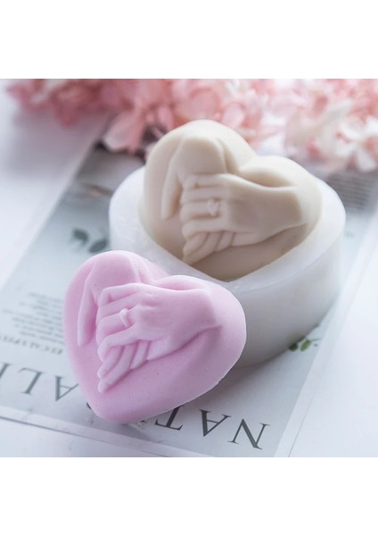 Bir Stil 3D Kalp Şeklinde El El Yapımı El Yapımı Silikon Sabun Kalıbı Dıy Kalp Şeklinde Sabun Kalıbı Çikolata Kalıbı El Yapımı Sabun Yapma Kalıbı (Yurt Dışından)