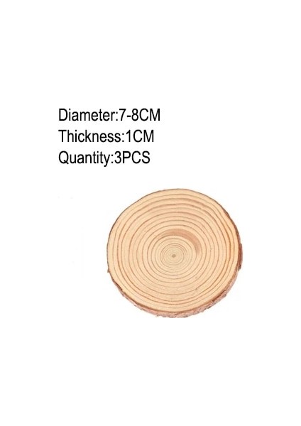 3 Adet 7-8cm Tarzı 1 Paket Bitmemiş Ahşap Çam Doğal Yuvarlak Ahşap Dilimleri Daireler Ağaç Kabuğu ile Parti Düğün Dıy El Sanatları Için Günlük Diskler Boyama Aralık (Yurt Dışından)