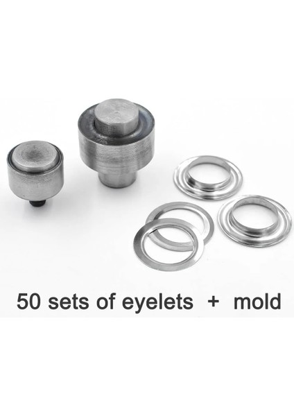 50 Takım ve Kalıp Stili 17 mm (50 Takım Kuşgözü + Kalıplar) En Gözlü Kalıp Düğme Takma Aracı Metal Perçin Deliği Kuşgözü Aracı El Basma Düğmesi Makinesi (Yurt Dışından)