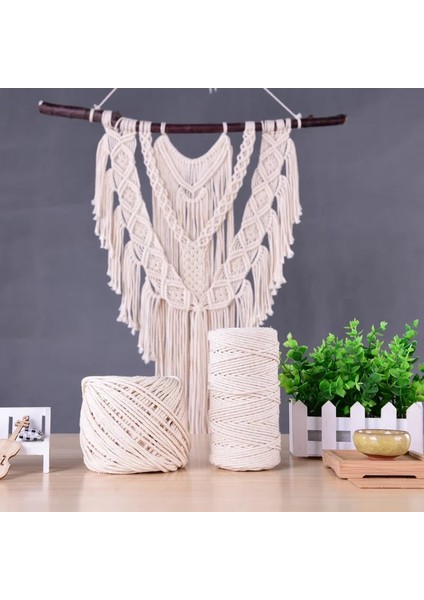 2mm 200M Beyaz Stil Acrame Halat Bükülmüş Dize Pamuk Kordon El Yapımı Doğal Bej Halat Dıy Aksesuarları M (Yurt Dışından) fiyatları