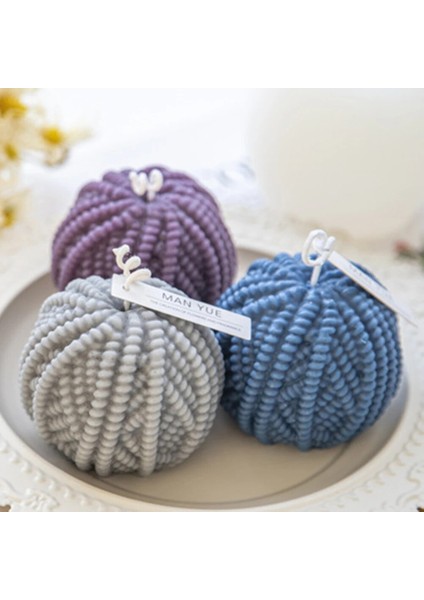 Bir Stil Yuvarlak Yaratıcı Örgü Yün Silindir Mum Silikon Kalıp Noel El Sanatları Kalıp Diy Kil Aroma Mum Alçı Silikon Kalıp (Yurt Dışından)