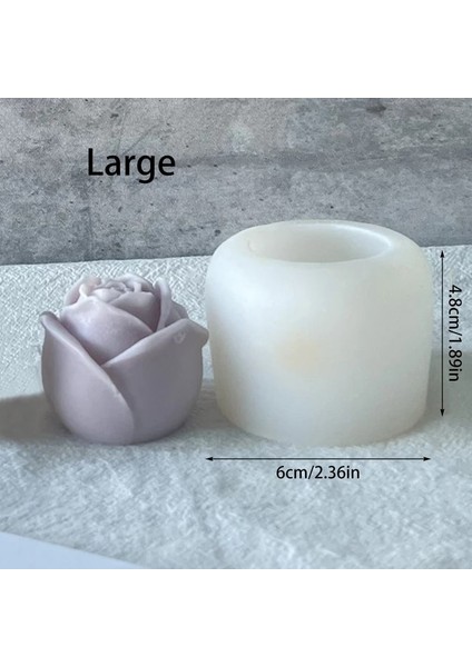 Büyük Stil Sevgililer Günü Gül Kokulu Mum Silikon Kalıp Çiçek Buz Çikolata Kalıp Diy Alçı Difüzör Taş Sabun Yapımı Ev Süsleme (Yurt Dışından)