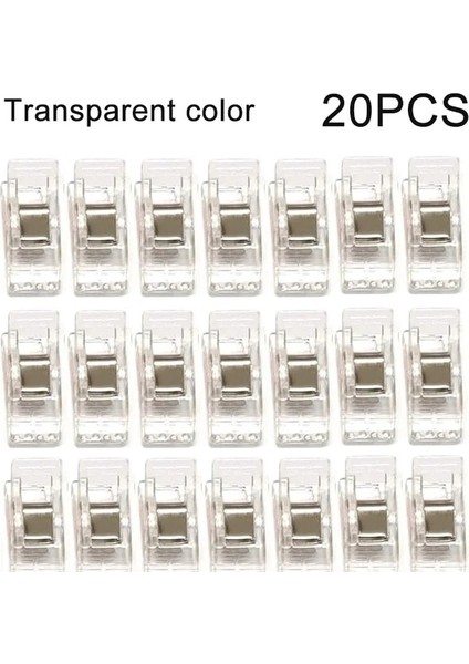 ŞEFFAF-20PCS Tarzı Çok Amaçlı Dikiş Klipsleri Renkli Bağlama Klipsleri Plastik El Sanatları Kapitone Klipsleri Dikiş Bağlama Için Dikiş El Sanatları Kelepçeleri (Yurt Dışından)