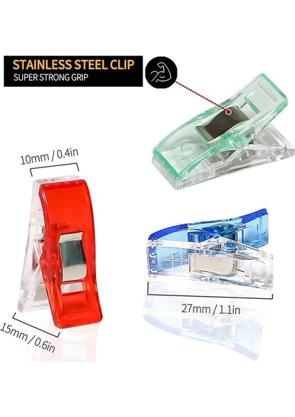 ŞEFFAF-20PCS Tarzı Çok Amaçlı Dikiş Klipsleri Renkli Bağlama Klipsleri Plastik El Sanatları Kapitone Klipsleri Dikiş Bağlama Için Dikiş El Sanatları Kelepçeleri (Yurt Dışından) modelleri