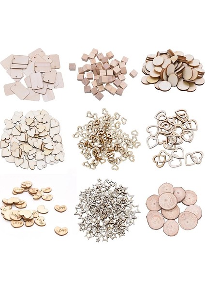 200 Adet 10MM Kalp Stili Doğal Ahşap Mini Aşk Heartstarround Şekil Düğün Masa Dağılım Dekor Bitmemiş Ahşap El Sanatları Dıy Düğün Süsleri Hediye (Yurt Dışından) fiyatları