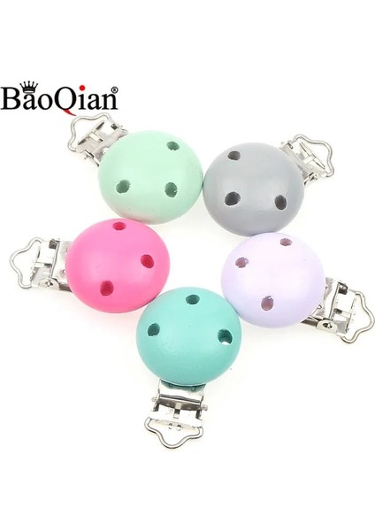 Mor Tarzı 5 Adet Ahşap Metal Bebek Emzik Tutucular Için Klipler Yuvarlak Klipsler Askı Çocuk Konfeksiyon Aksesuarları (Yurt Dışından) fırsatları