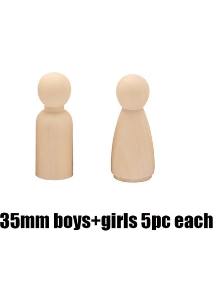 55 mm Kız Stili 35 mm Erkek ve Kız 10 Adet Ahşap Peg Bebekler Doğal Akçaağaç Kız ve Erkek Aile Boyasız Ahşap Boşluklar Diy Ev Dekorasyon Ahşap El Sanatları Bebek Oyuncakları Için (Yurt Dışından)