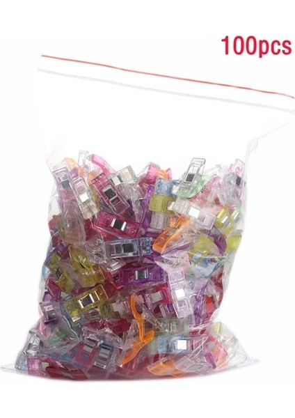 100 Adet Çanta Tarzı Pc'ler Dikiş Klipsleri Plastik Dıy Crafting Tığ Işi Örgü Giyim Klipleri Çeşitli Renkler El Sanatları Kapitone Klipsi Sabitleme (Yurt Dışından)