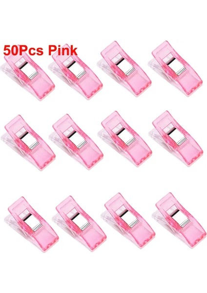 50 Adet Pembe Tarzı Adet Dikiş Klipsleri Çok Amaçlı Kapitone Klipsleri Giydirin Dikiş Malzemeleri Için Plastik Kelepçeler Dıy El Sanatları Bağlama Klipleri Kağıt (Yurt Dışından)