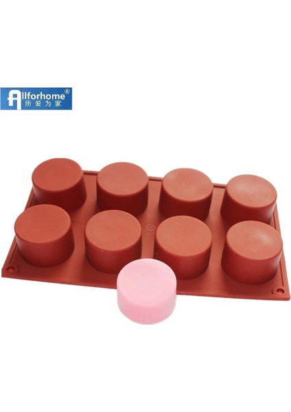 8 Delik Yuvarlak Silindir Sütun Silikon El Yapımı Sabun Kalıbı Muffin Cup Cupcake Mousse Kek Kalıbı Craft Dıy Kalıp Silikon Sabun Kalıbı (Yurt Dışından)
