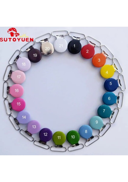Renk Stilini Karıştır Sutoyuen Lot 1 '' Yuvarlak Metal Askı Klip Emzikler Kukla Bebek Emzik Zincir Klipleri Için Tutucu Klipler Kurşunsuz (Yurt Dışından)