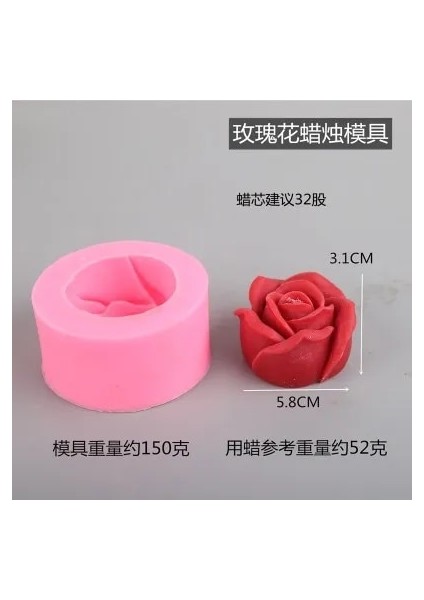 Çiçek Kalıp Stili 3D Gül Çiçek Kalıp Silikon Formu Mum Kalıbı Gül Aromaterapi Mum Silikon Kalıpları Dıy Alçı Kil El Sanatları Ev Dekorasyonu (Yurt Dışından)