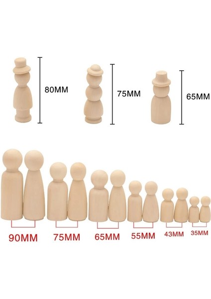 43 mm Erkek Çocuk Stili Birçok Ahşap Peg Doll Dıy Craft El Yapımı Boş Kadın Erkek Diy Ahşap El Sanatları Için Boyasız Rakamlar Bebek Oyuncakları Ev Deco (Yurt Dışından) modelleri