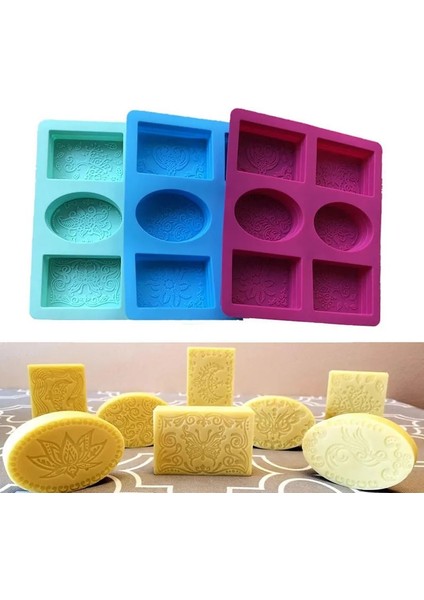 K Tarzı Silikon Puding Şeker Kalıbı 6 Kavite Kare Silikon Kalıp Malzemeleri Zanaat Sabun Sabun Kalıp Dekorasyon Dıy El Yapımı Mum Kalıbı (Yurt Dışından)