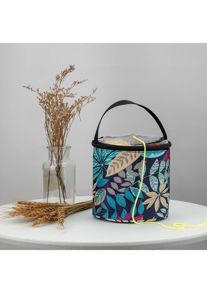 Bir Stil Dokuma Iplik Oxford Kumaş Yaprak Baskı Tığ Çanta Örgü Iğne Iplik Bez Çanta Saklama Çantası Dıy Zanaat Yün Depolama Sepeti Dikiş (Yurt Dışından) fiyatları