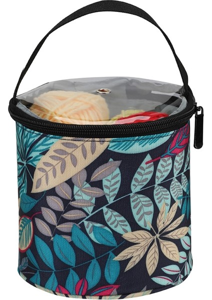 Bir Stil Dokuma Iplik Oxford Kumaş Yaprak Baskı Tığ Çanta Örgü Iğne Iplik Bez Çanta Saklama Çantası Dıy Zanaat Yün Depolama Sepeti Dikiş (Yurt Dışından) fırsatları