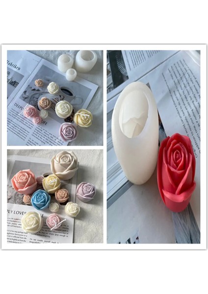 D Stili Sevgililer Günü Gül Kokulu Mum Silikon Kalıplar Çiçek Buz Çikolata Kalıp Diy Alçı Difüzör Taş Sabun Yapımı Ev Süsleme (Yurt Dışından) indirimleri