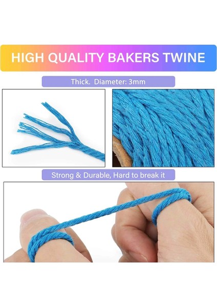 23 Göl Mavisi Stili 100MROLL 100% Makrome Pamuk Kordon 3mm Renkli Sicim Dize Kordon Doğal Pamuk Halat Dıy El Sanatları Örgü Kordon Ev Tekstili (Yurt Dışından) fırsatları