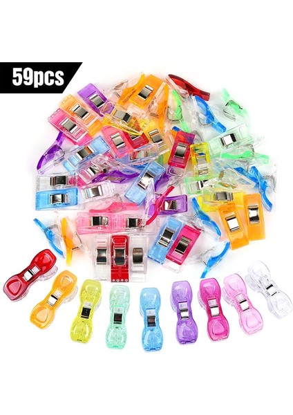 Mıusıe Ewing Klipler Renkli Plastik Klipler Kenar Klip Kumaş Kelepçeler Konfeksiyon Klipleri Patchwork Dikiş Kapitone Dıy (Yurt Dışından)