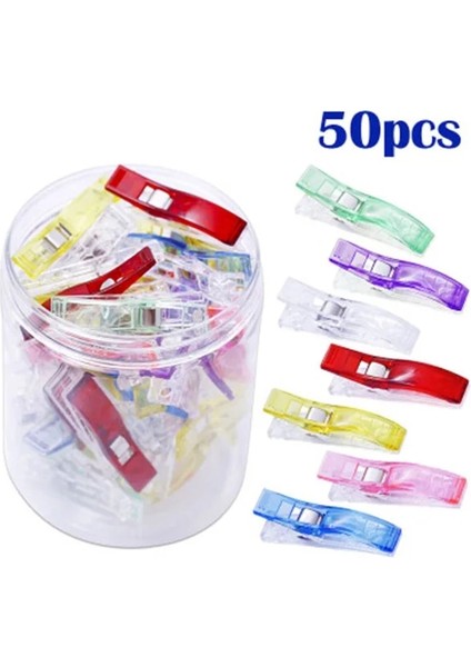 50 Adet Tarzı Pcsbox Dıy Patchwork Renkli Plastik Giyim Klipleri Kumaş Kapitone Craft Için Tutucu Dikiş Örgü Konfeksiyon Klipleri (Yurt Dışından)
