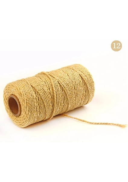 12 Açık Sarı Stil Acrame Pamuk Kordon Halat Dize Dikiş Dıy Renkli Halat Şerit Craft Iplik Sicim Ev Tekstili Düğün Parti Dekorasyon (Yurt Dışından)