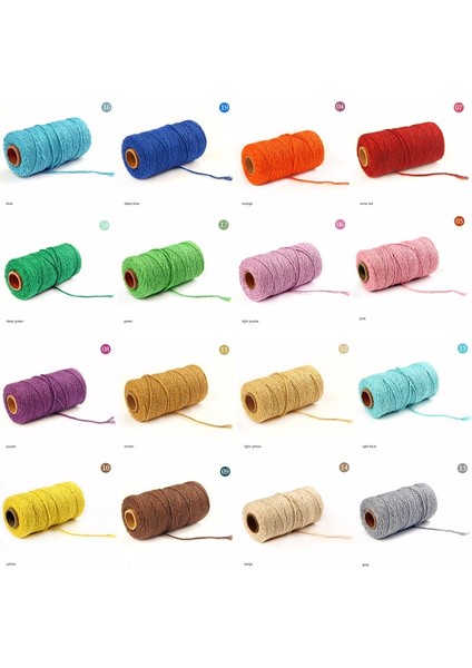 Gül Kırmızı Tarzı 100MROLL Çift Iplikli Pamuk Ipliği Dikiş Ipliği Bükülmüş Makrome Kordonu Artisan Dize Ipi Dıy Düğün Dekoru Supplieolors (Yurt Dışından) modelleri