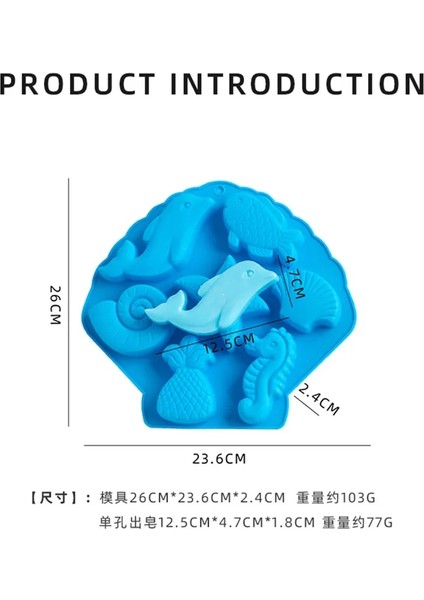 23.6X26CM Stili 3D Yunus El Yapımı Sabun Silikon Kalıpları Kek Dekorasyonu Için Polimer Kil Kalıpları Okyanus El Yapımı Sabun Kalıpları (Yurt Dışından)