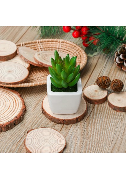 6-7X1CM Tarzı Ahşap Çemberler Yuvarlak Dilimler Doğal Çam Bitmemiş Ahşap Dilimler Rustik Düğün Masa Zanaat Parti Boyama Malzemeleri (Yurt Dışından) fırsatları