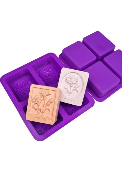 Çiçek Stili 4 Boşluklu Çiçek Silikon El Yapımı Sabun Kalıbı Kek Kalıpları Dıy Aromaterapi Alçı Kalıp Uçucu Yağ Sabun Kalıp Puding Şeker Kalıpları (Yurt Dışından)