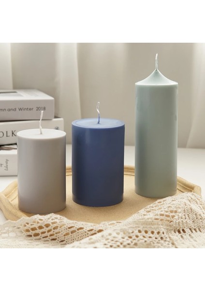 Kalıp-1 Tarzı Dıy El Yapımı Aromaterapi Mum Kalıbı Yapışık Kilise Başkanı Mum Kalıbı Plastik Yapışık Düz Kafa Silindir Mum Kalıbı (Yurt Dışından)