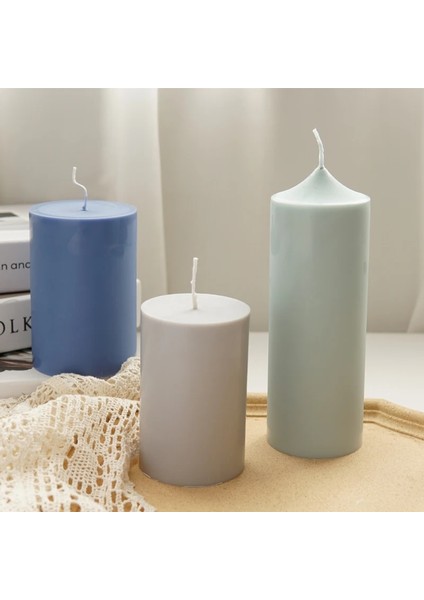 Kalıp-1 Tarzı Dıy El Yapımı Aromaterapi Mum Kalıbı Yapışık Kilise Başkanı Mum Kalıbı Plastik Yapışık Düz Kafa Silindir Mum Kalıbı (Yurt Dışından)