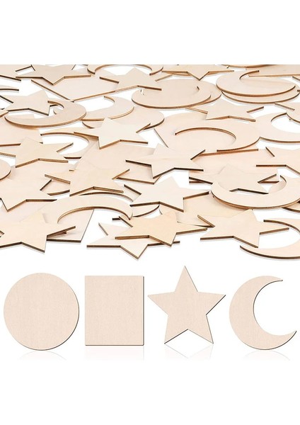 50 Adet Yuvarlak Stil 10CM 10 cm Bitmemiş Ahşap Parçalar Boş Ahşap Kesikler Kare Daire Yıldız ve Ay Şekli Ahşap Dilimleri Dıy Sanat El Sanatları Dekorasyon Için (Yurt Dışından)