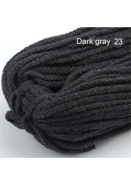 23 Koyu Gri Stil 25 Yards 7mm Pamuk Halat El Sanatları Dekoratif Bükülmüş Kordon Halat El Yapımı Dekorasyon Için Dıy Kordon Ficelles Couleurs Iplik Kordon (Yurt Dışından)