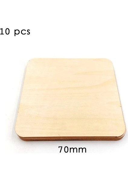 Kare 70MM 10 Adet Stil Boş Plak 5 Boyutlu Bina Modeli Kare Dıy El Sanatları Pirografi Projeleri Oyunlar Scrapbooking Bitmemiş Ahşap Parçalar Ihlamur Ağacı (Yurt Dışından)