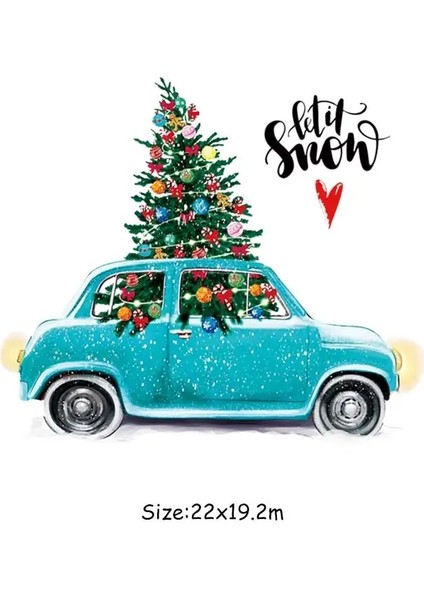 NO.722 Stili Noel Hediyesi Dıy Yamalar Isı Transferi Vinil Aplike Üstler Ütülemeli Yamalar Giysiler Üzerinde Isı Baskısı Noel Arabası Kış (Yurt Dışından)