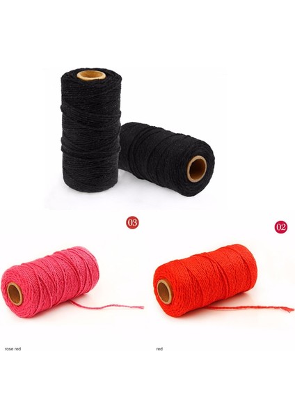 Gül Kırmızı Tarzı 100MROLL Çift Iplikli Pamuk Ipliği Dikiş Ipliği Bükülmüş Makrome Kordonu Artisan Dize Ipi Dıy Düğün Dekoru Supplieolors (Yurt Dışından) indirimleri