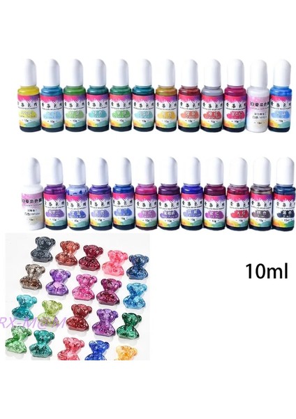 24 Şişe -D Stili 10 ~ 24COLOR 10ML Alkol Mürekkep Difüzyon Alay Kiti Sıvı Renklendirici Boya Sanatı Dıy El Yapımı Zanaat Takı Yapımı (Yurt Dışından)