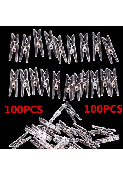 100 Adet Tarzı Sıcak Satış Halkası Temizle Şeffaf Klipler Elbise Fotoğraf Kağıdı Peg Lotheraft Klipler Parti Ev Dekorasyonu (Yurt Dışından)