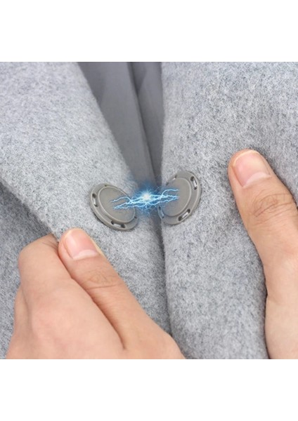 Kahverengi Tarzı 2.2cm 10 Çift Dikiş Düğmeleri Giysileri Gizli Toka Görünmez Mıknatıs Düğme Kapağı Kayma Kaymaz Toka El Yapımı Giyim Dekorasyon (Yurt Dışından)