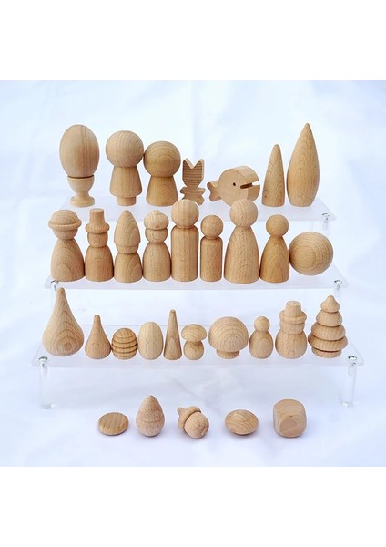 No.21 Tarzı 32 Stilleri Dıy Bitmemiş El Yapımı Kayın Ahşap Bebekler Mini Insanlar Boyasız Boş Pegdolls Çocuk Ev Dekorasyonu (Yurt Dışından)