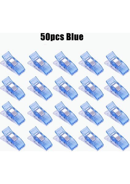 50 Adet-Mavi Tarzı Dailylike Olorful Plastik Klipler Dıy Ev Dikiş Klipleri Giysi Fotoğraf Kağıdı ve Dikiş Patchwork Aracı (Yurt Dışından)