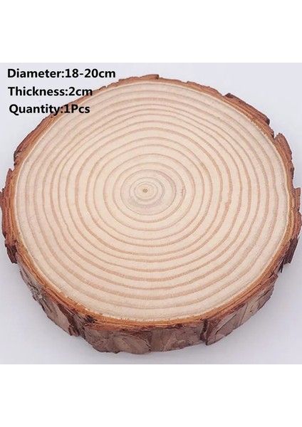 1 ADET18-20CM Tarzı Kalın 1 Paket Doğal Çam Yuvarlak Bitmemiş Ahşap Dilimleri Ağaç Kabuğu ile Daireler Günlük Diskler Dıy El Sanatları Düğün Parti Boyama (Yurt Dışından)